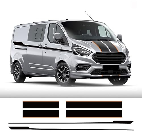 6 Stück/Los Motorhaube Seite Hecktür Aufkleber, für F=ord Transit Tourneo Custom Camper Van Sport Vinyl Aufkleber Tuning Auto Zubehör