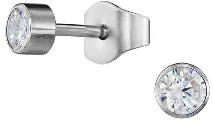 Traveller Ohrstecker - Herren - Edelstahl - Zirkonia - Made in Germany - 3 mm - 171013