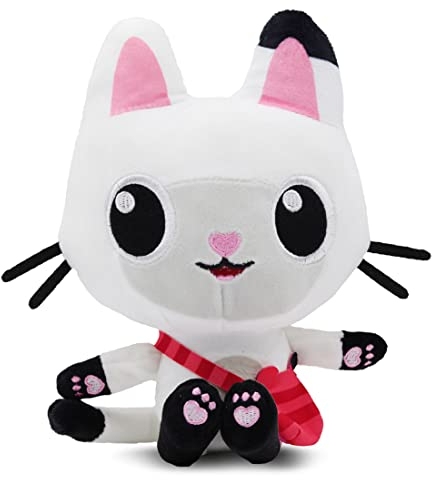 Zaloife Plüschtier Katze, Kuscheltier Katze Plush 25cm, Weiß Stofftier Plüsch Puppe Geschenk für Kinder
