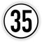 WildeBabsKLBT 20cm 2Stück Hochwertige Schild Aufkleber-Folie Sticker Decal 35-kmh Geschwindigkeitsschild max. Geschwindigkeit StVZO §58.SVG 20mm DIN-1451 VZ 274-35 S478