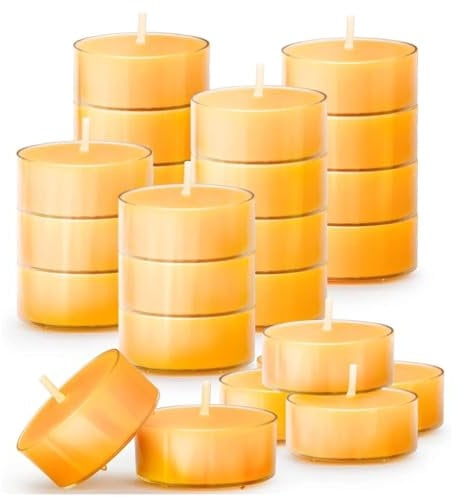 24 Bienenwach Teelichter| Teelicht aus bienenwachs | Bienenwachskerzen| Kerzen aus bienenwachs| Geschenke für Frauen, Kollegin, Mädchen, Mama| Geschenkset Hochzeit, Valentinstag, Weihnachtsgeschenk