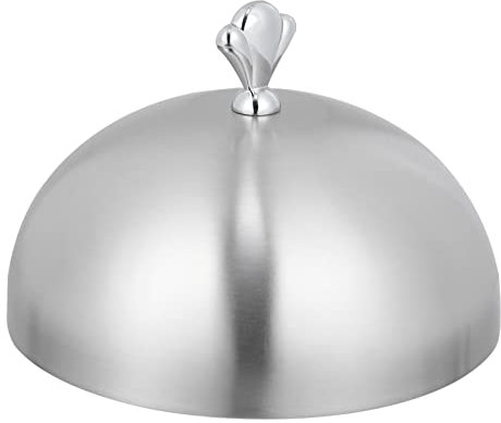 IMIKEYA Lebensmittelabdeckung Aus Edelstahl Haubenplattenabdeckungen Cloche Servierteller Flache Grillabdeckung Lebensmittelkuppelabdeckung Rostfreier Stahl Draussen Metallplatte