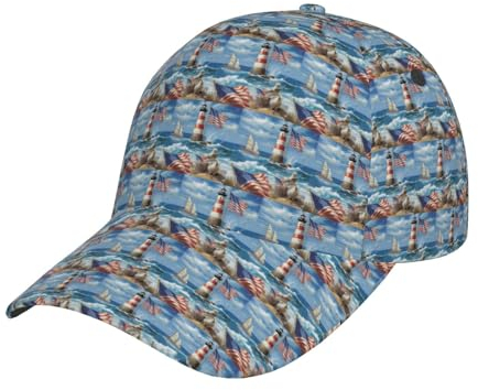 Sea to Shining Sea Patriotischer Druck, Baseballkappe, verstellbar, modisch, Baumwollhüte für Männer und Frauen, Schwarz, Einheitsgröße, Schwarz, Einheitsgröße