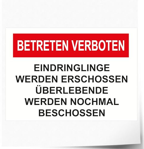 INDIGOS UG Panneau en aluminium composite de 3 mm – Sécurité – Avertissement – Interdiction d'entrer – Panneau humoristique – 420 x 297 mm – Pour hôtel, entreprise, protection, crèche, médecin,