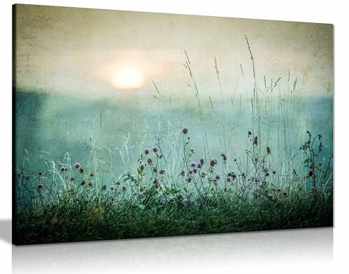 Kunstdruck auf Leinwand, Motiv Herbst-Sonnenaufgang, gerahmt, Wandkunst, Bilder für Heimdekoration, 61 x 41 cm