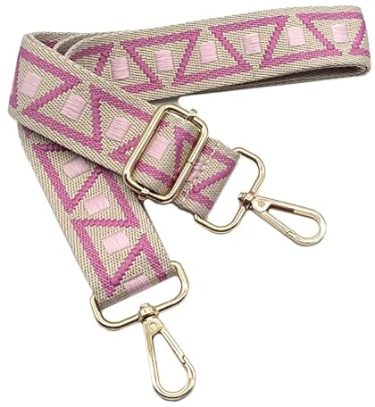 Verstellbarer Schultergurt für Taschen Rosa, Taschengurte zum Wechseln, Taschengurt Breit mit Karabiner Gold, 80-130 cm Tragegurt Tasche für Damen Schulterriemen, Handtasche, 3.8cm, 1104