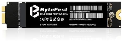 ByteFest SSD 256Go pour Apple MacBook Air A1369 (EMC 2392/2469) A1370 (EMC 2393/2471) 2010-2011(MacOS Pré-Installé)