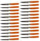 Acan Tradineur - Pack de 24 Cuchillos chuleteros de Sierra, Hoja de Acero Inoxidable de 10 cm y Mango de Madera, Cubiertos clásicos, Aptos para lavavajillas - 21 cm