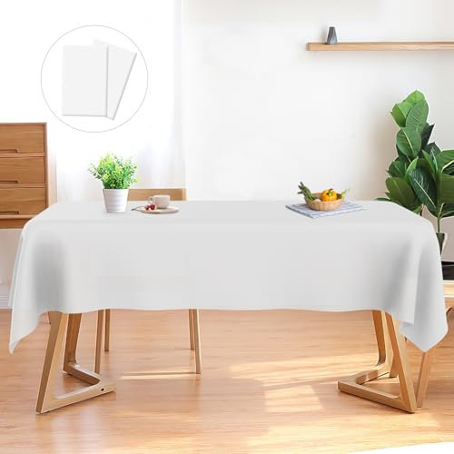 Sociaooil Mantel Blanco Rectangular Desechable - Impermeable, Papel, Para Cumpleaños y Navidad - Rollo De Mesa