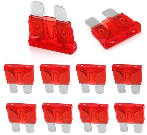 YIJIUBA 10 Stück 10 A KFZ Sicherungen Standard,19mm sicherungen auto für Auto,Boot,Motorrad,Wohnmobil,Roller