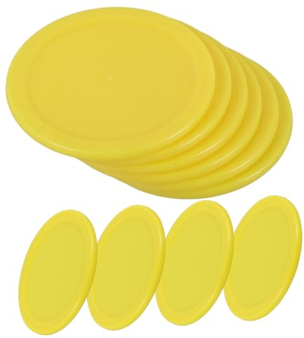 Tischhockey Pucks 10 Stück Kunststoff Gelb Ersatz Rundpucks