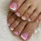 Irikdescia 24 Stück Press On Toe Nails Füße, Bunte Künstliche Zehennägel, Selbstklebende Kurze Nägel mit Nagelkleber, Acryl Zehennägel Zum Aufkleben für Frauen Mädchen