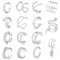 15 Pcs Ear Cuff Set Damen，Ohrclips，Ohrmanschetten Ohrringe Earcuff Set，Ohrklemme Ear Cuffs silber Ohrschmuck