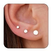 FUNEIA 3 Paar Ohrstecker Silber 925 Gold Set Ohrringe Damen Vergoldet Wasserfeste Ohrringe 925er Sterling Silber Stecker Hypoallergen Klein Zirkonia Herz Ohrringe Stecker Mehrere Ohrlöcher Schmuck