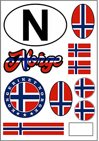 Daged Norwegen Aufkleber Karte Stickerbogen - PKW Auto Motorrad Biker Flagge Fahne Deko AK