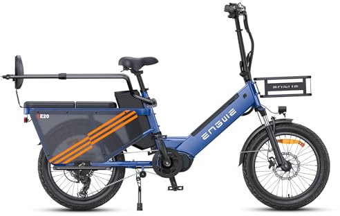ENGWE E Bike für Erwachsene, Ebike mit 250W 100Nm Mittelmotor, E-Bike mit APP Verfolgung, Elektrofahrrad 25KM/H mit 48V 19.2AH/38.4AH Herausnehmbare Akku bis 180/350KM, LE20 Cargo