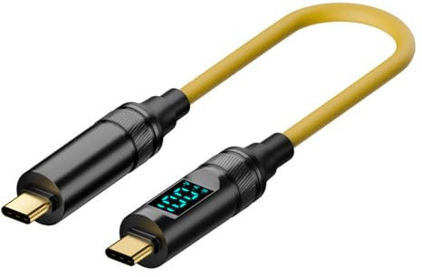 xiwai Câble d'alimentation et de données USB-C vers USB C 100 W 20 Gbit/s avec écran LED intelligent 8 K Type-C mâle vers mâle pour ordinateur portable, disque dur, téléphone 20 cm