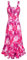 GRACE KARIN Womens Elegant Summer Maxi Floral Dresses Smocked A Line Strappy Dress Dual Layer Purple&Hot Pink XL