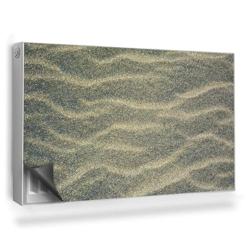 Couverture Magnétique 100x60 cm Anti-poussière Facile à Installer Protège et Décore Cache Radiateur Tapis Design pour Radiateurs - Sable Humide, Couleurs Froides et tamisées