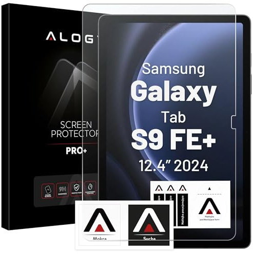 Alogy Protector de pantalla de cristal templado para Samsung Galaxy Tab S9 FE+ 12,4 pulgadas, protector de pantalla Pro+ 9H