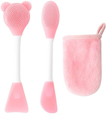 2 Pièces Brosse À Masque À Double Tête Et S De Lavage Pour Le Visage De 1 Morceau, Brosse De Nettoyage Du Visage, Fournitures De Soins Du Visage, Accessoires De Beauté.