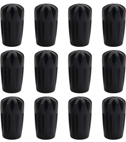 12 Stück Nordic Walking Stöcke Gummipuffer Gummistopper, rutschfeste Gummistopper für Nordic Walking Stöcke Gummipuffer, Walking Stöcke Gummipuffer für Asphalt, Kies & Gelände