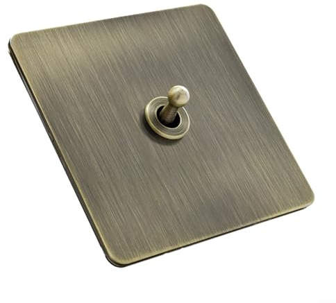 Panneau d'interrupteur 86 type bronze vert acier inoxydable interrupteur mural 1-4 vitesses 1/2 voies interrupteur à bascule pour éclairage intérieur avec finition brossée et siège arrière PC ignifuge