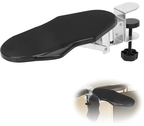 SHILIPAIJC Armauflage Schreibtisch Einstellbar, 180° Drehbar Armlehnen Polster Schreibtisch Erweiterung, Faltbar Handauflage Tastatur Tastaturauszug Computer-Armstütze Handgelenkauflage für Tisch Büro