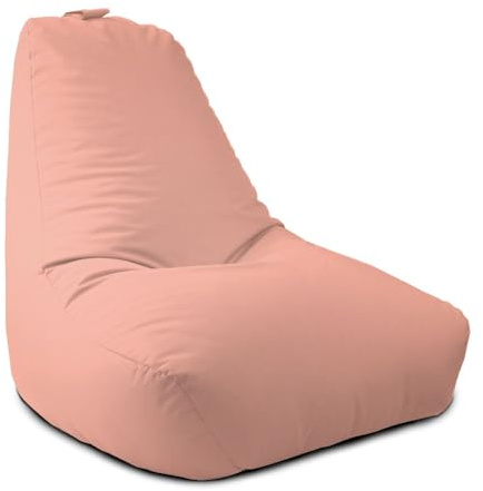 rucomfy Water Resistant Large Garden Beanbag Chair Lounger - Dusky Pink | Adult Indoor/Outdoor Bean Bag Seating - Home & Patio Recliner Seat - Durable Lightweight Strong - 97x82x80cm