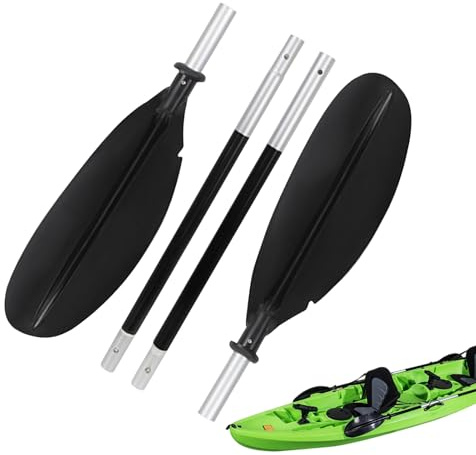 Generico Leichtes Kajakpaddel, verstellbares Paddel, Doppelkopf-Werkzeug, Aluminiumlegierung, zerlegbar, Fluss Wandern, Training, Wasser, Sport, See