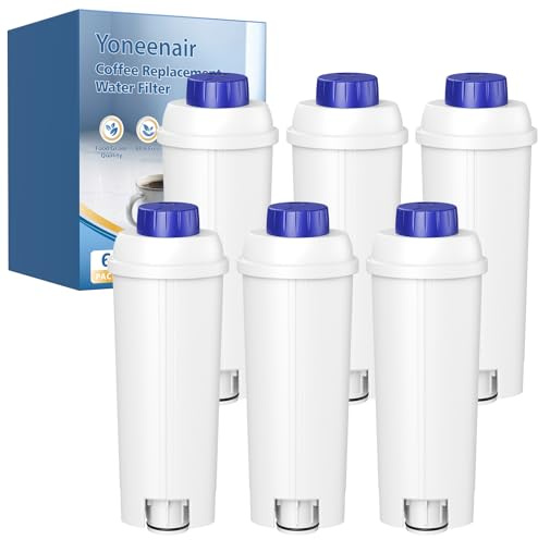 6er-Pack Wasserfilter für Delonghi Wasserfilter DLSC002 | Wasserfilterkartuschen kompatibel mit Delonghi ECAM, ESAM, ETAM, EPAM, Dinamica, Magnifica S, Eletta Explorer, Prima Donna