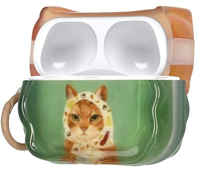 kwmobile In-Ear Kopfhörer Case für Apple Airpods Pro 3 Hülle mit Karabiner - Headphones Case - Earphones Cover Etui - Katze mit Tuch