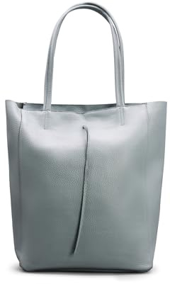Brise Art Damen Shopper Tasche Echtleder Handgefertigt Tote Bag | Schultertasche, Echtes Leder, Handtasche mit Reißverschluss & Reißverschluss-Innenfach, 37 x 28 x 13 cm, Made in Italy