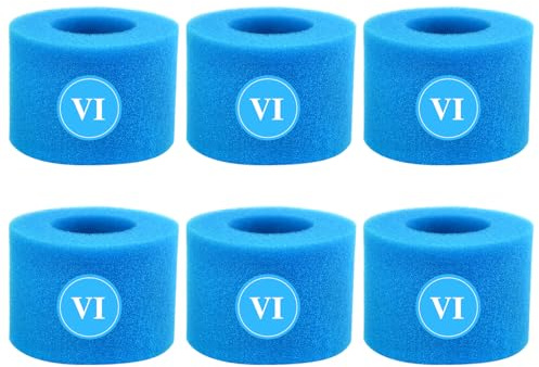 DIELOVEHUA 6 Pièces Éponge Filtrante Type VI, Filtre en Mousse pour Spa, Cartouche de Filtre en Mousse Réutilisables et Lavables, pour Bestway, Lay-Z-Spa, Coleman SaluSpa 90352E 58323