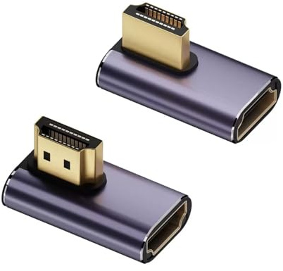 Confezione da 2 adattatori 8AK HDMI ad angolo 90 gradi (sinistra e destra), convertitore HDMI 2.1 maschio a femmina, supporta 48 Gbps, 8 K@60 Hz, 4 K @120 Hz, HDR, compatibile con TV, PS5, Xbox, PC