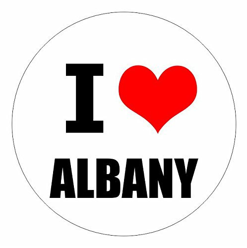 Kiwistar - Autoaufkleber - 8x8 cm - außen klebend - I love Albany New York für Auto, Laptop, Fahrrad, LKW, Motorrad Aufkleber mehrfarbig Sticker Decal