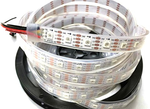 APA102C Led Streifen Lichter wasserdicht IP67 60LEDs / m 5M 16.4Ft DC 5V adressierbare Pixel RGB bunte LED Streifen weiße Leiterplatte