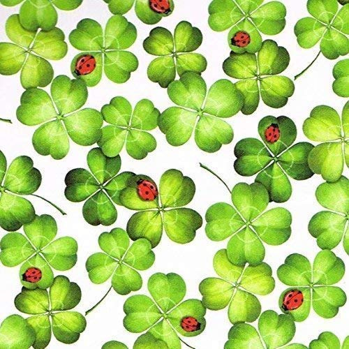KEVKUS Wachstuch Tischdecke Meterware Kleeblatt Marienkäfer B3907-01 Größe wählbar in eckig rund oval (100 x 140 cm eckig)