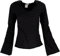 GURU SHOP Elfen Hoody, Langarmshirt, Pixi Shirt, Kapuzenpullover Flower of Life - Schwarz, Damen, Baumwolle, Size:L