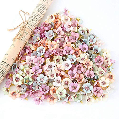 Barley33 100 Stücke 2 cm Multicolor Daisy Köpfe Mini Künstliche Seidenblumen Köpfe Scrapbooking Handwerk Zubehör DIY Hochzeitsdekoration