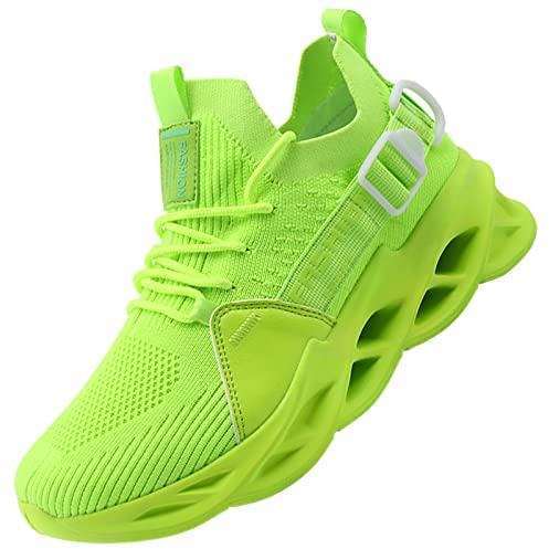 AARDIMI Herren Laufschuhe Fitness straßenlaufschuhe Sneaker Sportschuhe atmungsaktiv Anti-Rutsche Gym Fitness Schuhe (Grün, Numeric_46)