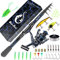 Kombinationen aus Angelrute und Rolle, einzigartiges Design mit X-Warping-Farbe, teleskopierbare Kohlefaser-Angelrute mit kombiniertem Angelruten-Kit mit Box, Angler (180-Blue)