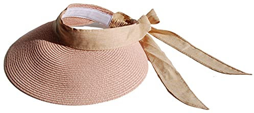 Cool4 Damen Bandana Cap Visor Sonnenhut Strand Schirm Baumwolle Cap Chemo A13 (Natur Rosa)