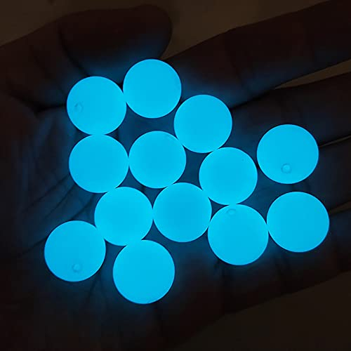 WENDAO Solar Stein Perlen Shiny Stone Leuchtende runde Perlen Glatte runde lose Glasperlen Perlen Luminous Perlen Armbänder Stein Perlen Kristallstein String Halbedelsteinperlen für Armba (Blau, 8MM)