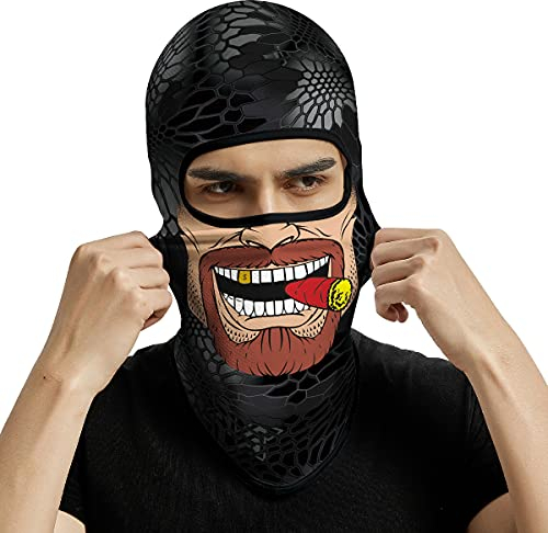 Cody Lundin Sturmhaube, Vollgesichtsmaske, coole Sonnenschutz, Abdeckmaske, langer Hals, atmungsaktiv, Skimaske, Motorradmaske für Herren und Damen, Halloween, Cosplay, Outdoor-Sport, Radfahren,