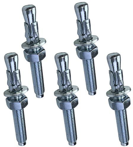 AERZETIX - C54054-5x Boulon Vis d’ancrage filetage long, Goujon à expansion - M12x100mm - en acier zingué - pour béton, pierre