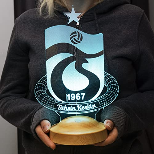 Sentidos Trabzonspor 3D Lampe mit Gravur Fans - personalisierbares Geschenk - schenke Dein individuellen Trabzon Spor Fanartikel Fußball 3D Optische Täuschung Lampe