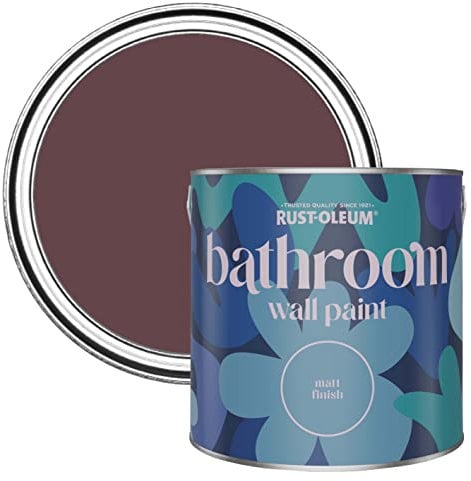 Rust-Oleum Peinture Violette Résistante à l'eau pour Murs de Salle de Bains, Finition Mate - Mûre 2.5L