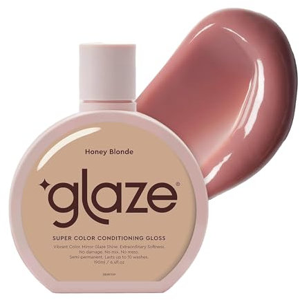 Glaze Supergloss Color Conditioning Gloss – Hydrating Semi-Permanent Color Hair Gloss & Shine Boost – Color Depositing Mask - Vegan, Cruelty-Free – 190ml - Honey Blonde - Dark Blonde