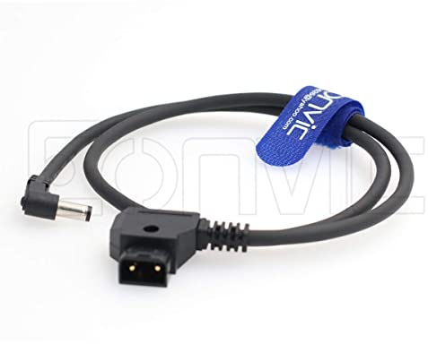 Eonvic 12V V-Mount D-Tap to 2.1x5.5mm DC Barrel Power Cable for Atomos Shogun Monitor (Right Angle DC Cable)